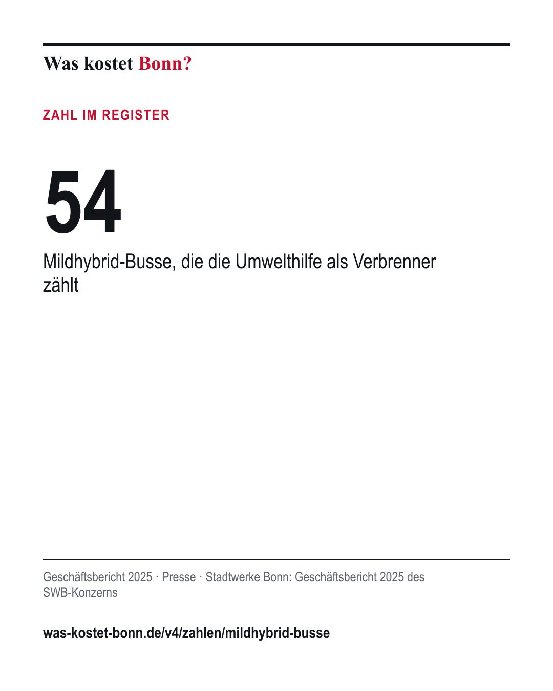 54: Mildhybrid-Busse, die die Umwelthilfe als Verbrenner zählt. Geschäftsbericht 2025, Presse, Quelle Stadtwerke Bonn.